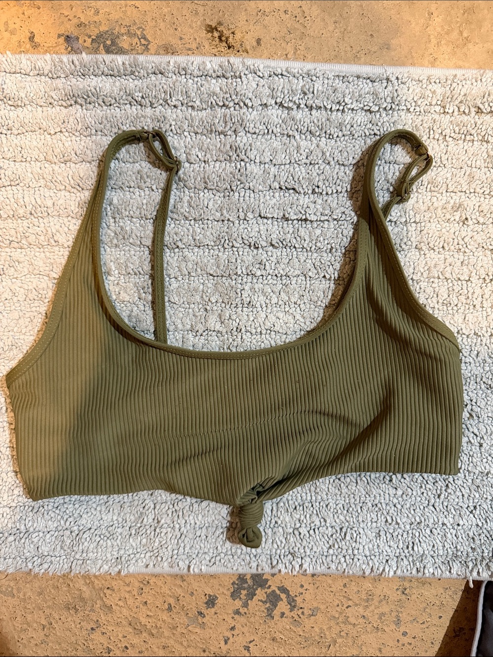 Frankie's Bikinis Olive Ribbed Bikini Top